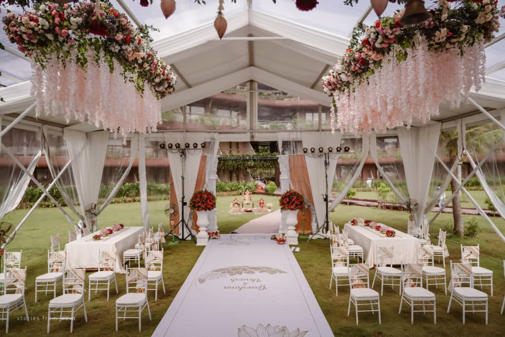 Kerala backwater ceremony with lush greenery