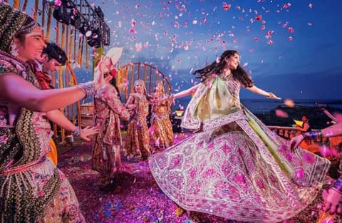 Traditional sangeet ceremony celebration